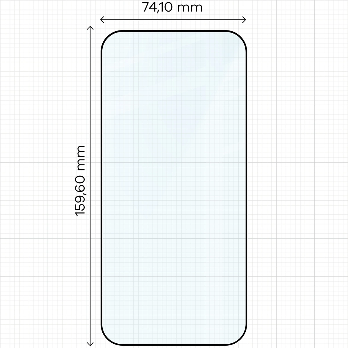 Wymiary szkła Bizon Glass Edge do iPhone 17 Pro Max